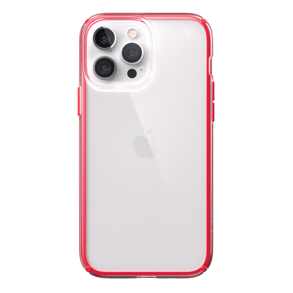 Speck Presidio Perfect Clear Impact Geometry Case iPhone 13 Pro 6.1 Red