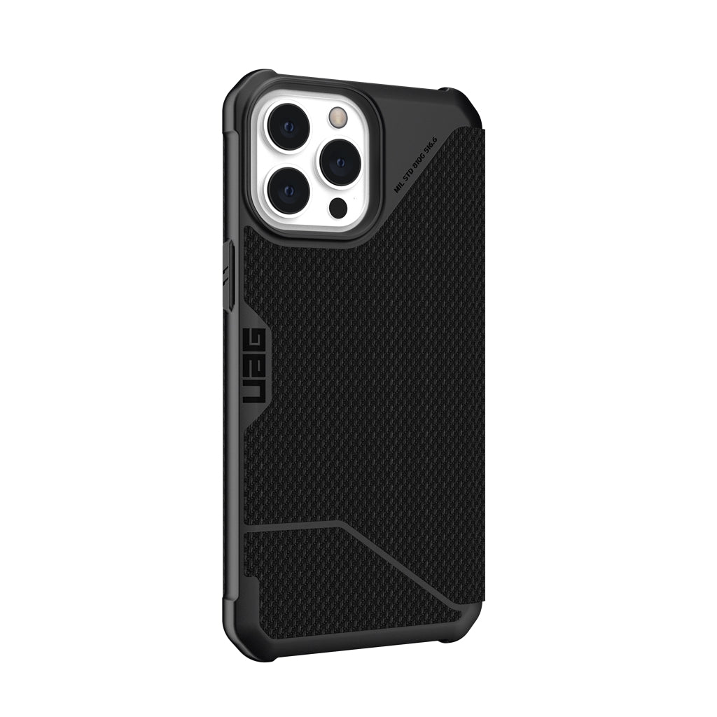 UAG Metropolis Folio Rugged Case iPhone 13 Pro Kevlar Black with FREE SCREEN GUARD