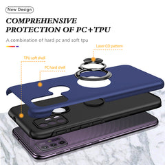 Rugged & Protective Armor Case Moto G10 / G30 & Ring Holder - Blue
