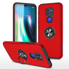 Rugged & Protective Armor Case Moto G9 Play & Ring Holder - Red