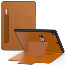 Load image into Gallery viewer, Folio Rugged Synthetic Leather Case iPad 9th &amp; 8th &amp; 7th Mag Latch &amp; Kickstand - Brown