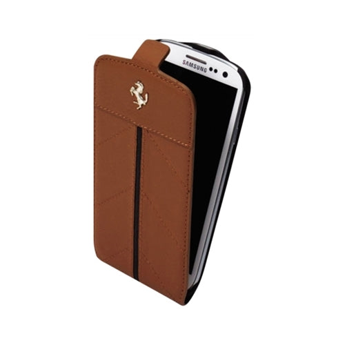 Official Ferrari California Samsung Galaxy S3 III Leather Flip Case Brown 3