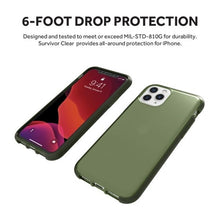 Load image into Gallery viewer, Griffin Survivor Clear Slim Protective Case iPhone 11 Pro - Green 4