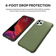 Load image into Gallery viewer, Griffin Survivor Clear Slim Protective Case iPhone 11 Pro Max - Green 1