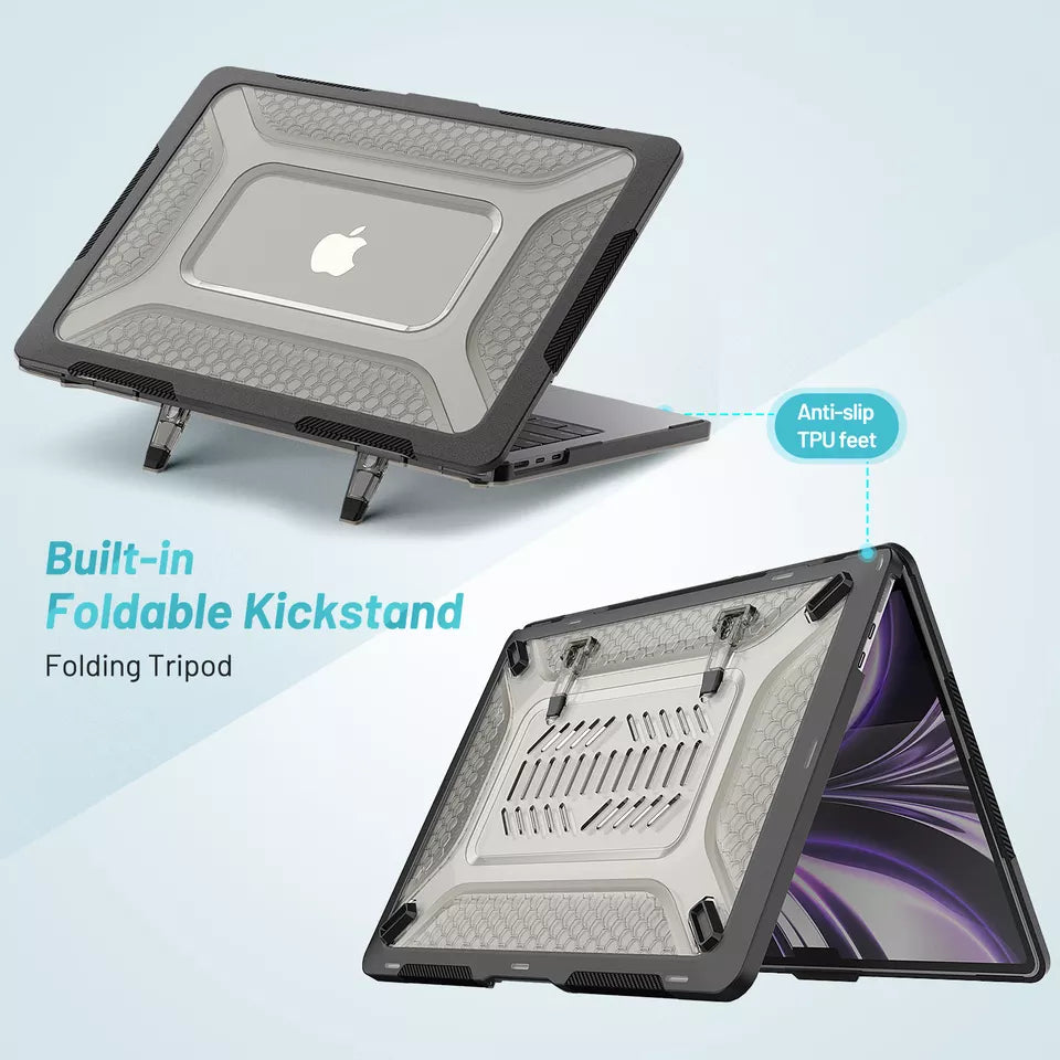 Rugged Protective Heavy Duty Case Macbook Air 13.6 2022 M2 Clear B
