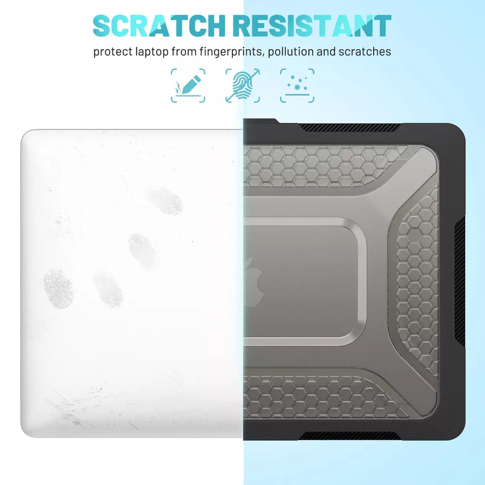 Rugged Protective & Heavy Duty Case Macbook Air 13.6 M3/ M2 - Clear Black