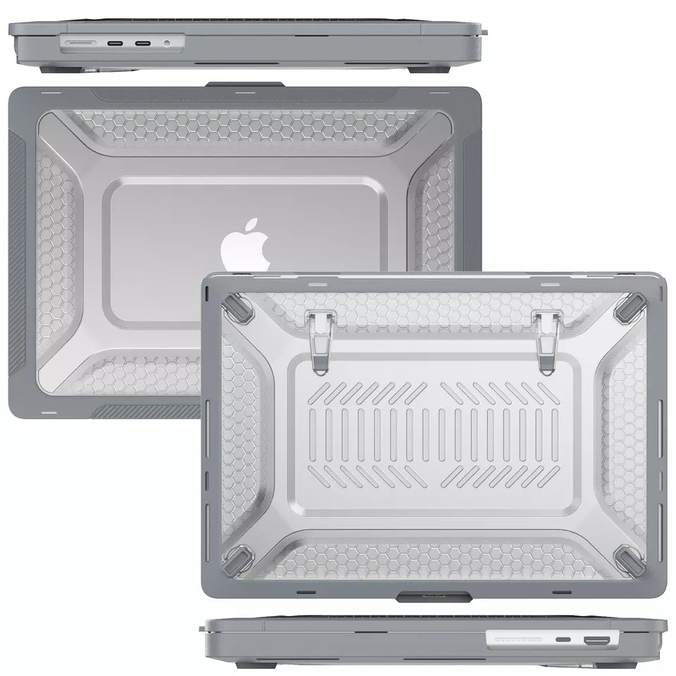 Rugged Protective & Heavy Duty Case Macbook Air 13.6 M3/M2 - Clear Grey
