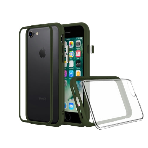 RhinoShield Mod NX Bumper Case & Clear Backplate iPhone 8 / 7 / SE 2020 - Camo Green 2