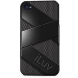 iLuv Fusion Dual Layer Silicone Acrylic Case w stand for iPhone 4 / 4S - Black