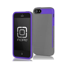 Load image into Gallery viewer, Incipio Faxion iPhone 5 Slim Flexible Hard Shell Case Gray / Purple 1