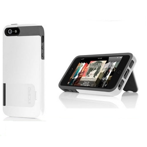 Incipio Kicksnap iPhone 5 Case With Built in Stand / Kickstand - White Grey 1