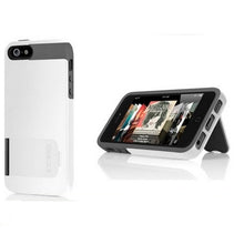 Load image into Gallery viewer, Incipio Kicksnap iPhone 5 Case With Built in Stand / Kickstand - White Grey 1