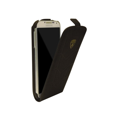 Genuine Lamborghini Leather Flip Case Samsung Galaxy S 4 IV S4 GT-i9500 Black 3