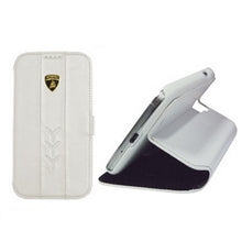 Load image into Gallery viewer, Genuine Lamborghini Leather Wallet Case Samsung Galaxy S 4 IV S4 GT-i9500 White 1