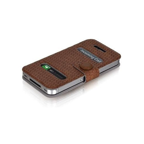 LUXA2 Lille Case suits Apple iPhone 4 / 4S LHA0048-B - Weaving Pattern Brown 3