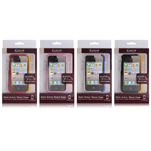 LUXA2 Alum Armor suits Apple iPhone 4 / 4S Stand Case LHA0074-C - Pink 4