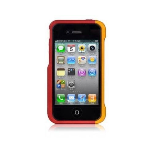 LUXA2 Alum Armor suits Apple iPhone 4 / 4S Stand Case LLHA0074-B - Red / Gold 1