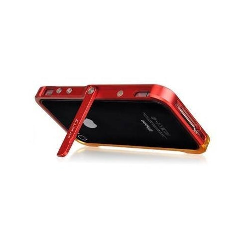 LUXA2 Alum Armor suits Apple iPhone 4 / 4S Stand Case LLHA0074-B - Red / Gold 2