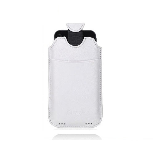 Luxa 2 PH5 Card Leather Sleeve Case for Apple iPhone 4 / 4S White 1