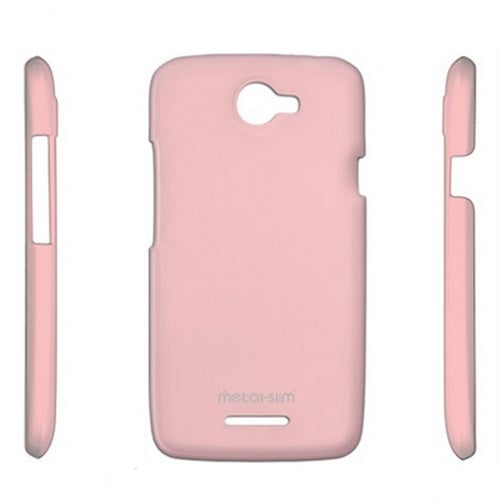 Metal-Slim HTC One X / XL UV Coating Hard Plastic Case - Pink 1