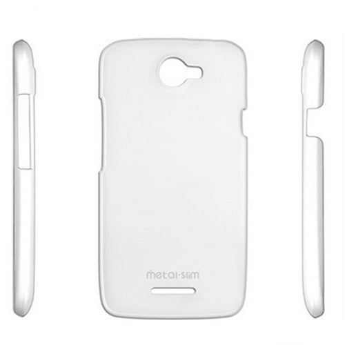 Metal-Slim HTC One X / XL UV Coating Hard Plastic Case - White 1