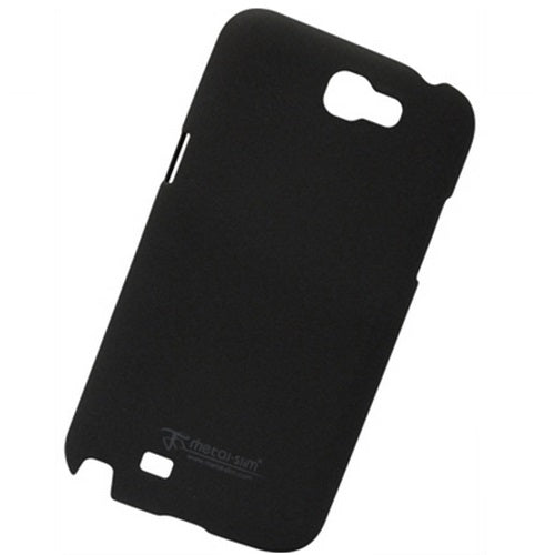 Metal-Slim Sandy Coating Hard Plastic Case for Samsung Galaxy Note 2 II Black 2