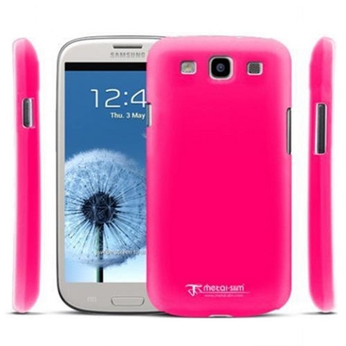Metal-Slim Samsung Galaxy S3 i9300 Case and Screen Protector - Pink 2