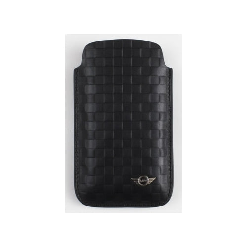 Mini Cooper iPhone 4 / 4S Chequered Leather Sleeve Case Black 1