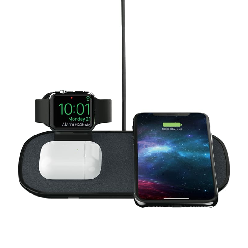 Mophie 3 in 1 Wireless Charging Pad Fast Charge 7.5W Black Fabric Ultra Suede6