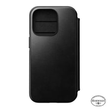 Load image into Gallery viewer, Nomad Modern Horween Leather Folio Case iPhone 15 Pro - Black