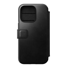 Load image into Gallery viewer, Nomad Modern Horween Leather Folio Case iPhone 14 Pro - Black