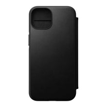 Load image into Gallery viewer, Nomad Modern Leather Folio Case iPhone 15 Pro - Black