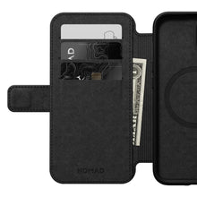 Load image into Gallery viewer, Nomad Modern Leather Folio Case iPhone 15 - Black