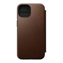 Load image into Gallery viewer, Nomad Modern Leather Folio Case iPhone 14 - Brown