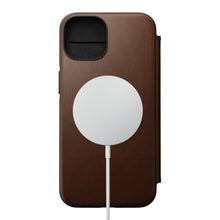 Load image into Gallery viewer, Nomad Modern Leather Folio Case iPhone 15 Pro - Brown