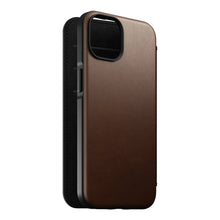 Load image into Gallery viewer, Nomad Modern Leather Folio Case iPhone 15 Pro Max - Brown