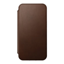 Load image into Gallery viewer, Nomad Modern Leather Folio Case iPhone 15 Pro - Brown