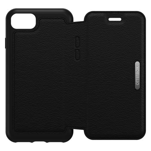 OtterBox Strada Tough Leather Folio Case iPhone SE 2022 / 2020 / 8 / 7 - Black