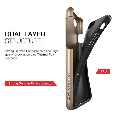 Patchworks Chroma Metalic Color Rugged Case iPhone 8 / 7 - Gold 3