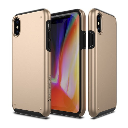 Patchworks Chroma Metalic Rugged Case for iPhone X - Gold / Black 1