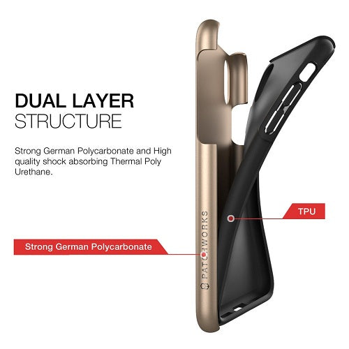 Patchworks Chroma Metalic Rugged Case for iPhone X - Gold / Black 4