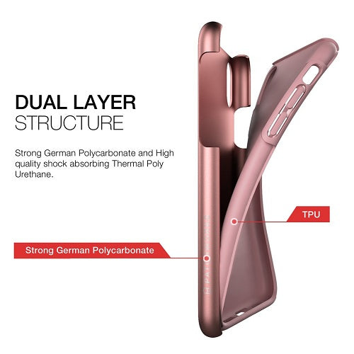 Patchworks Chroma Metalic Rugged Case for iPhone X - Rose Gold / Black 3