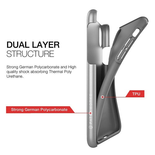 Patchworks Chroma Metalic Rugged Case for iPhone X - Silver / Black 3