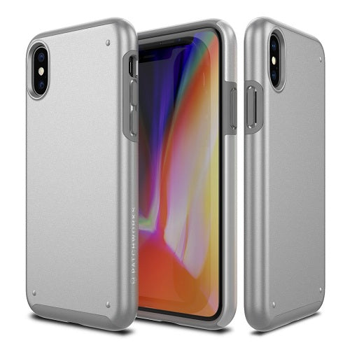 Patchworks Chroma Metalic Rugged Case for iPhone X - Silver / Black 1