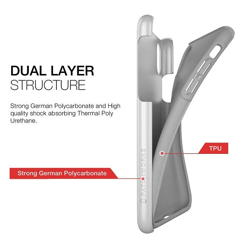 Patchworks Chroma Metalic Rugged Case for iPhone X - White / Black 5