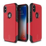 Patchworks Level Aegis Rugged Case for iPhone X - Red / Black