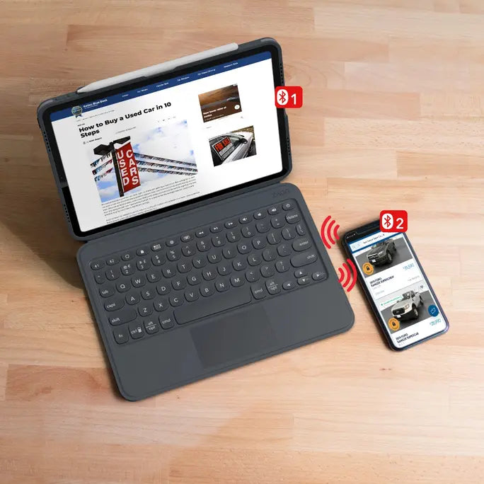 ZAGG Pro Keys Detachable Case & Wless Keyboard Trackpad iPad Air 4 & 5 10.9 & Pro 11 - Black