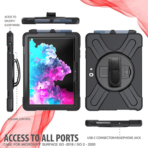 Rugged Protective Case Hand & Shoulder Strap Microsoft Surface Go 2 & 1 - Black 2
