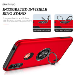 Rugged & Protective Armor Case Moto E7 Power 2021 & Ring Holder - Red