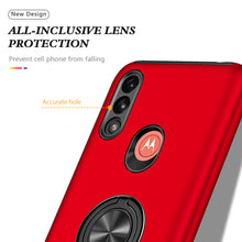 Load image into Gallery viewer, Rugged &amp; Protective Armor Case Moto E7 Power 2021 &amp; Ring Holder - Red